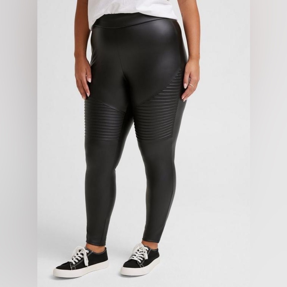 Rocker Moto Leggings Faux Leather Goth‎ Biker Torrid Size 3X Plus Size Concert